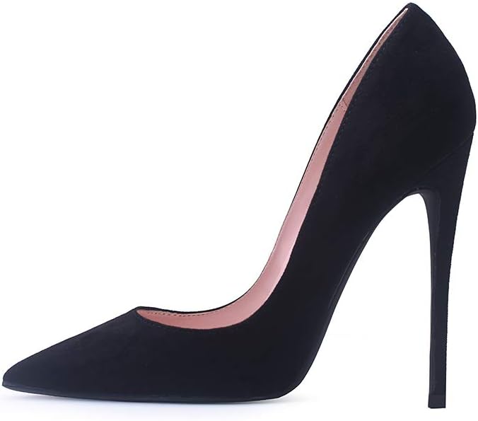 Women's Pointed Toe Stiletto Pumps - 4.7 Inch High Heels in Suede, Patent and Neon Finishes for Evening Parties - 7