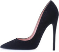 Women's Pointed Toe Stiletto Pumps - 4.7 Inch High Heels in Suede, Patent and Neon Finishes for Evening Parties - 7