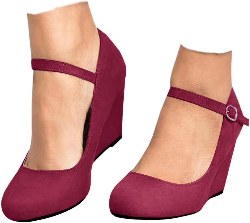 Women's Mary Jane Wedge Pumps Closed Toe — view 9
