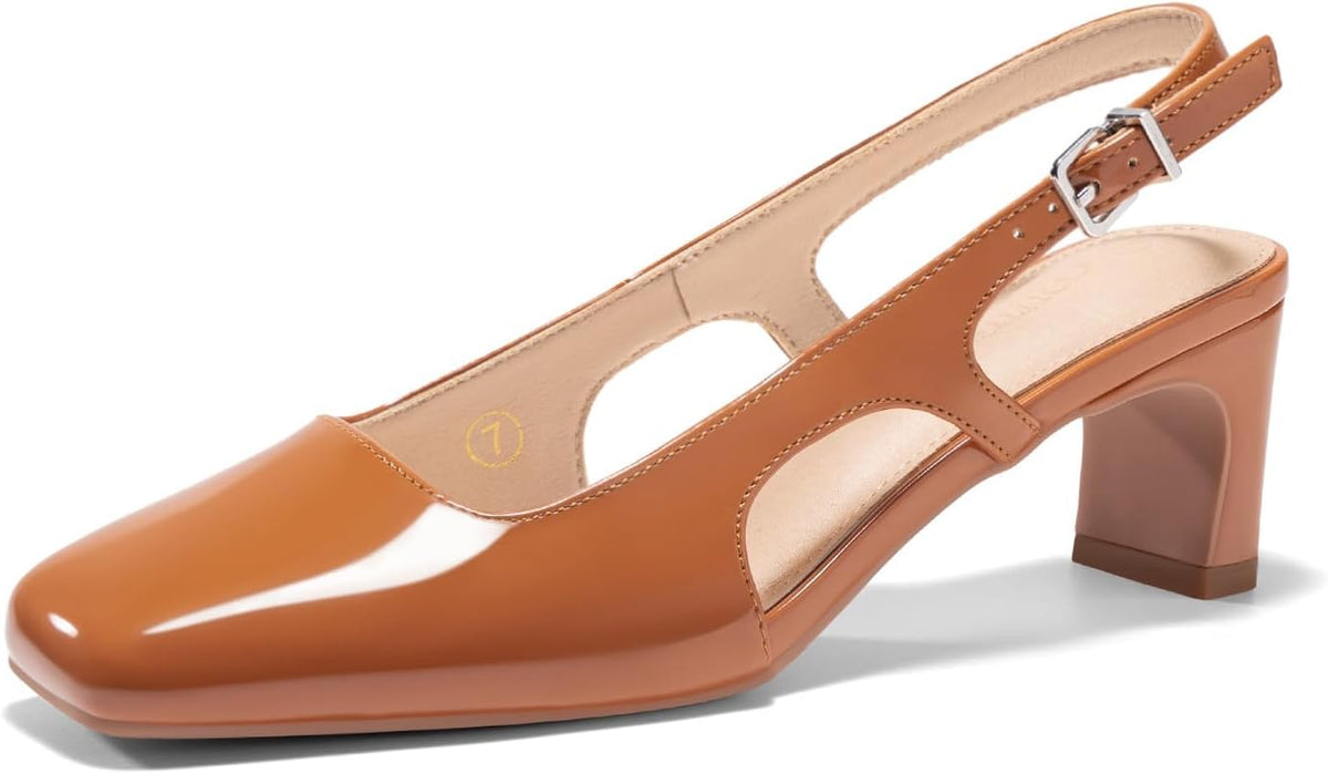 Women's Slingback Square Toe Pumps Low — view 7