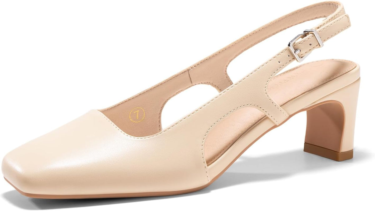 Women's Slingback Square Toe Pumps Low — view 3