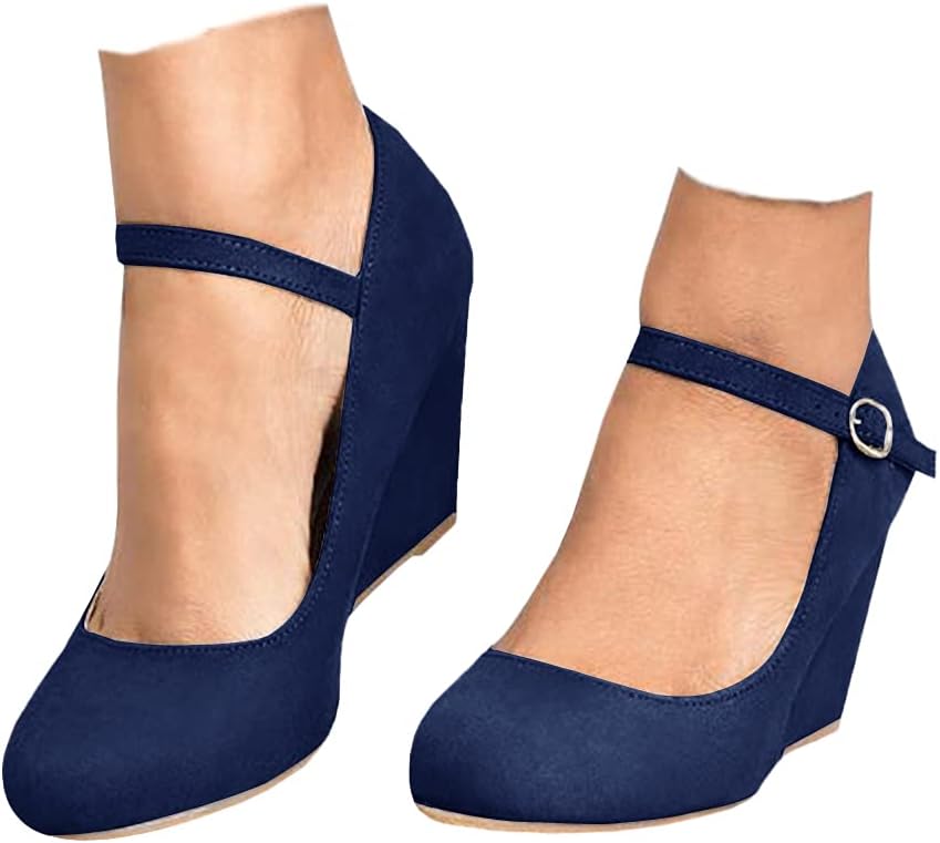 Women's Mary Jane Wedge Pumps Closed Toe — view 4