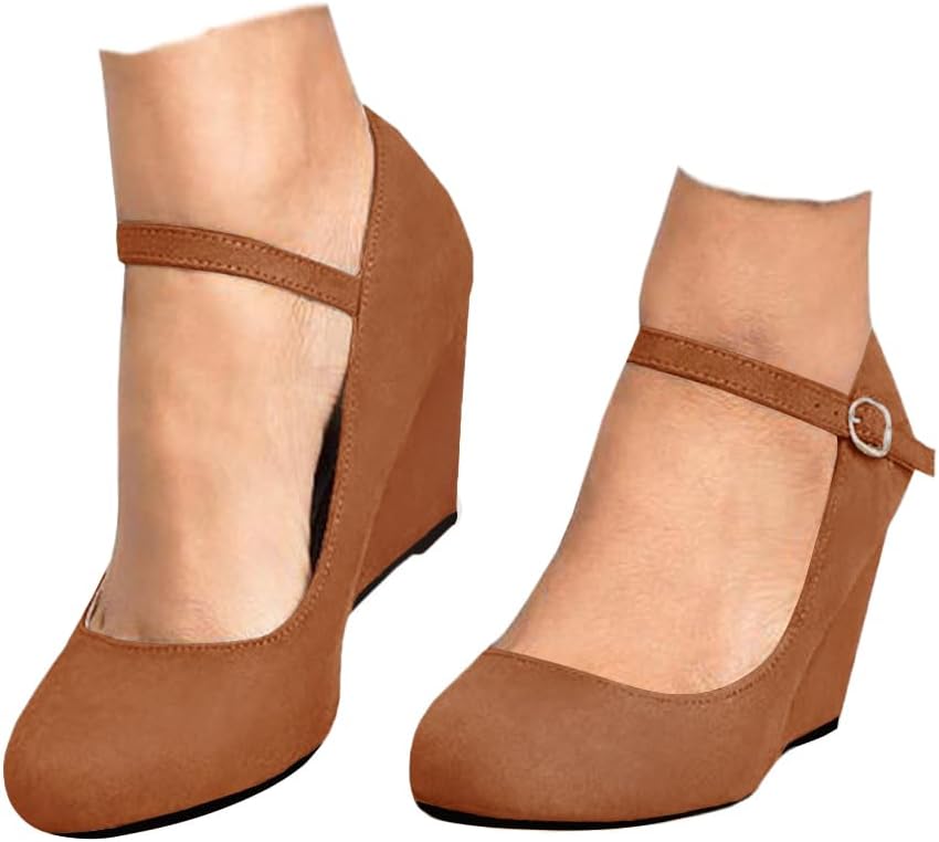 Women's Mary Jane Wedge Pumps Closed Toe — view 8