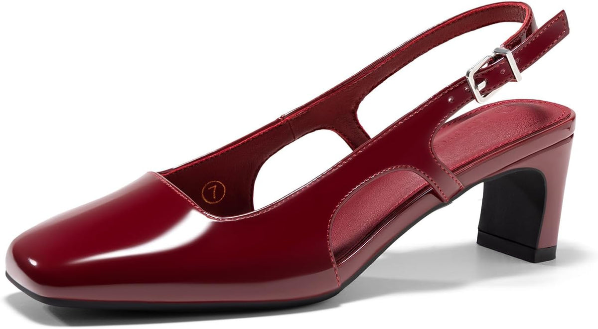 Women's Slingback Square Toe Pumps Low — view 4