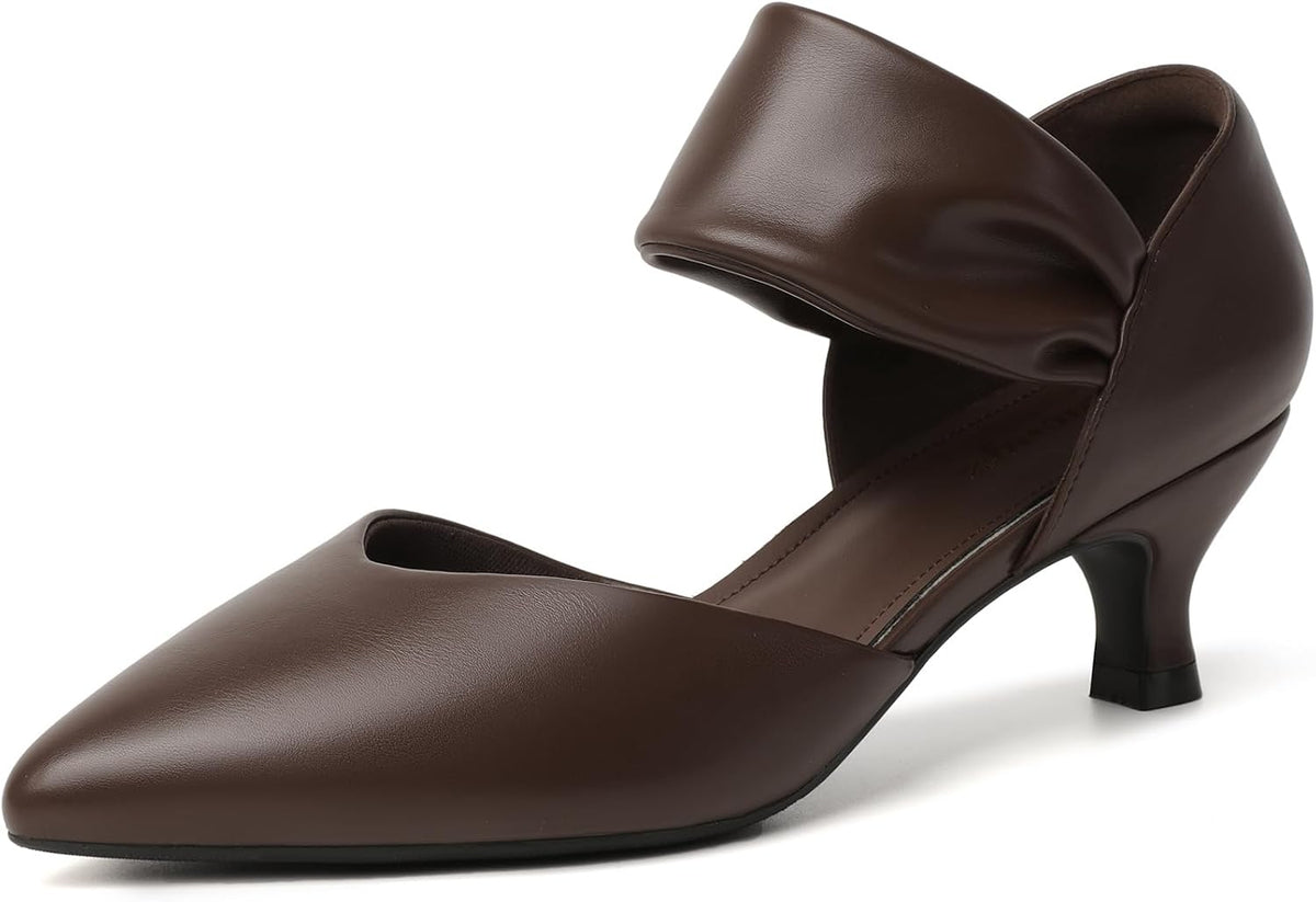 Women's Pointed Toe Kitten Heel Pumps Low — view 30