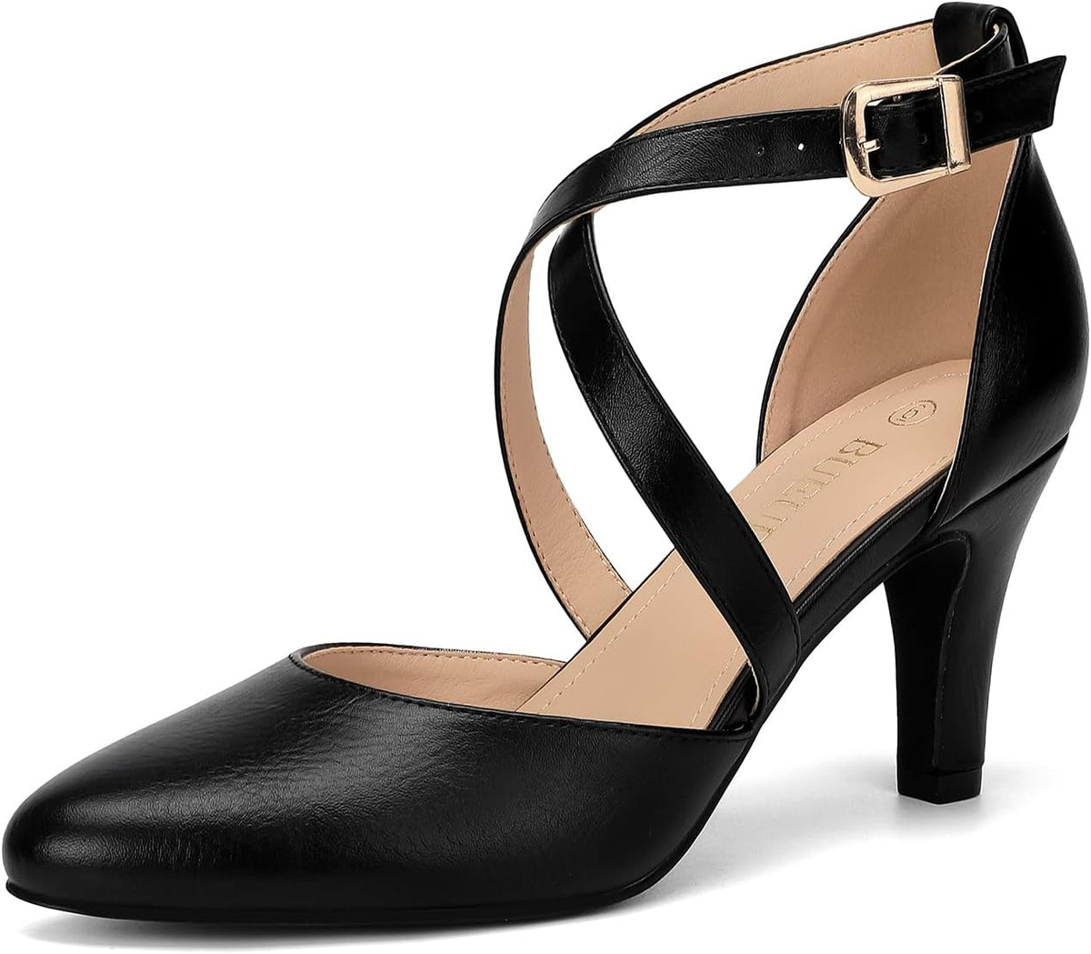 Women's Closed Toe Heel Pumps - 3 Inch Dress Shoes in Nubuck, Suede and Patent Finishes for Office Wear - 6