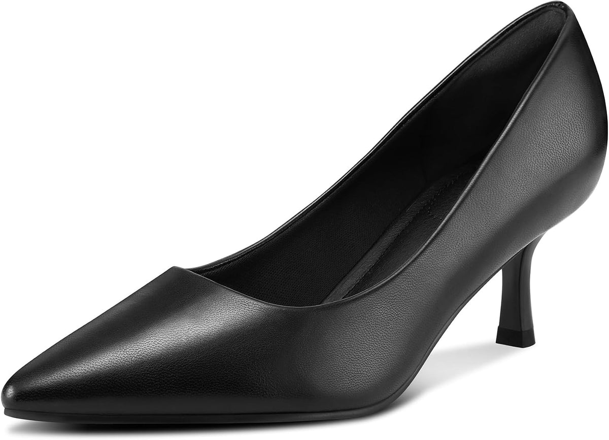 Women's Kitten Heel Pumps - 2 Inch Low Heel Closed Toe Dress Shoes in Knit, Patent and Metallic for Weddings - 6