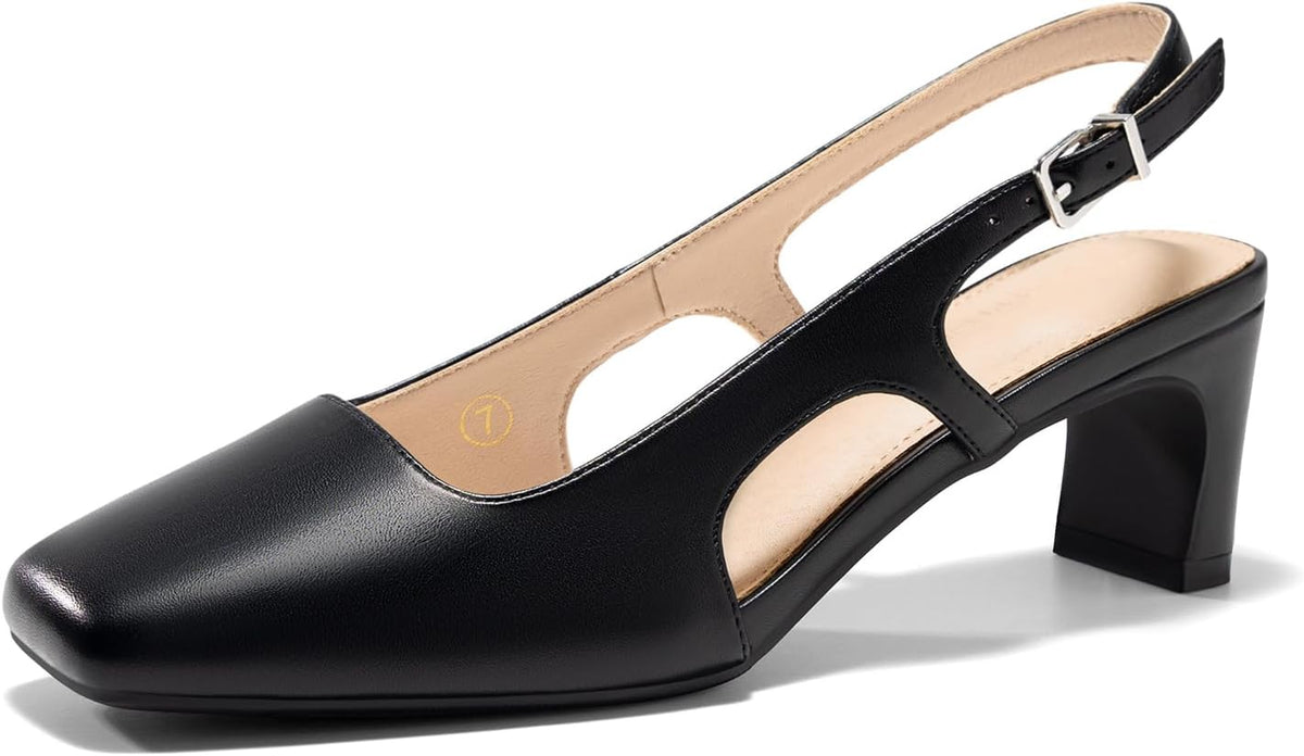 Women's Slingback Square Toe Pumps Low — view 8