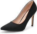 Women's Pointed Toe Stiletto Pumps - 4 Inch Heel with Padded Latex Insole and Non Slip Outsole for Weddings - 9