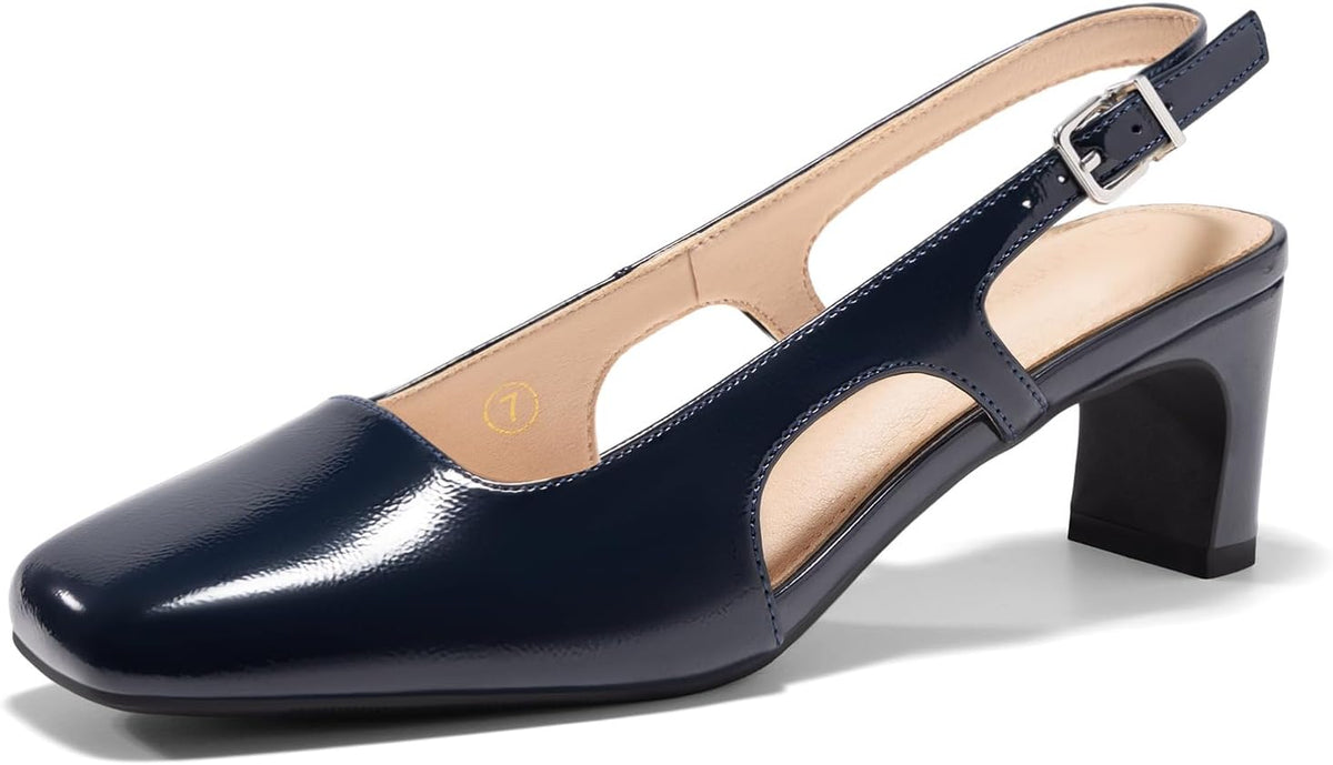Women's Slingback Square Toe Pumps Low — view 2