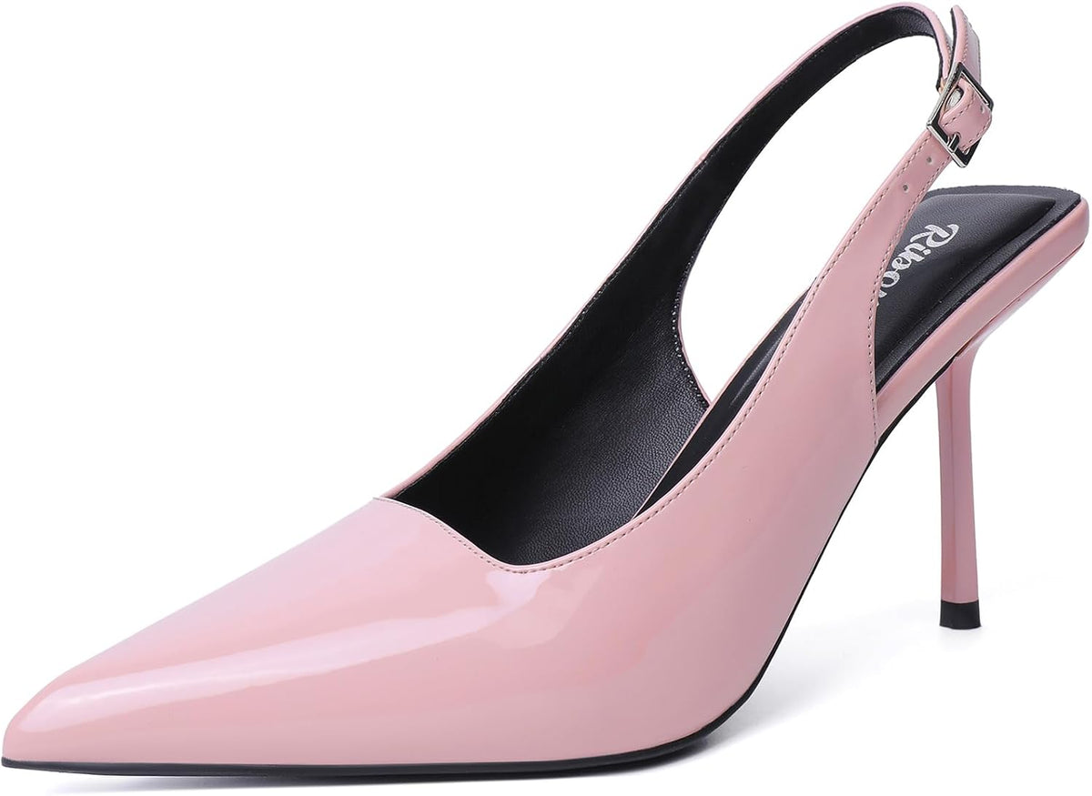 Women's Slingback Pointed Toe High Heel Pumps - Braided and Suede Finishes for Weddings and Evening Parties - 10