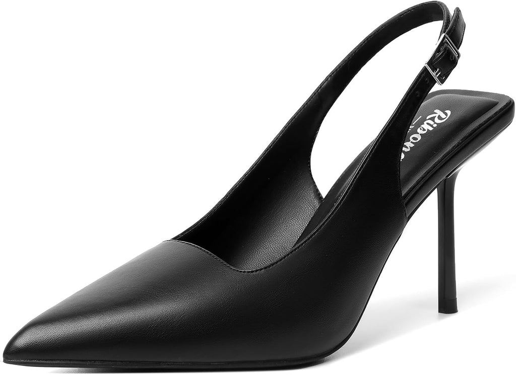 Women's Slingback Pointed Toe High Heel Pumps - Braided and Suede Finishes for Weddings and Evening Parties - 8