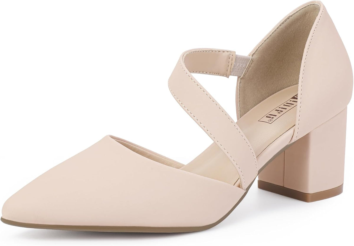 Women's Pointed Toe Block Heel Pumps 2 Inch — view 6