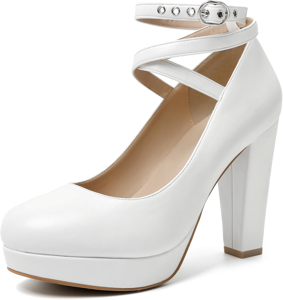 Women's Vintage Bow Platform Pumps - High Heel Dress Shoes with a Small Bow Detail for Retro Party Looks - 7