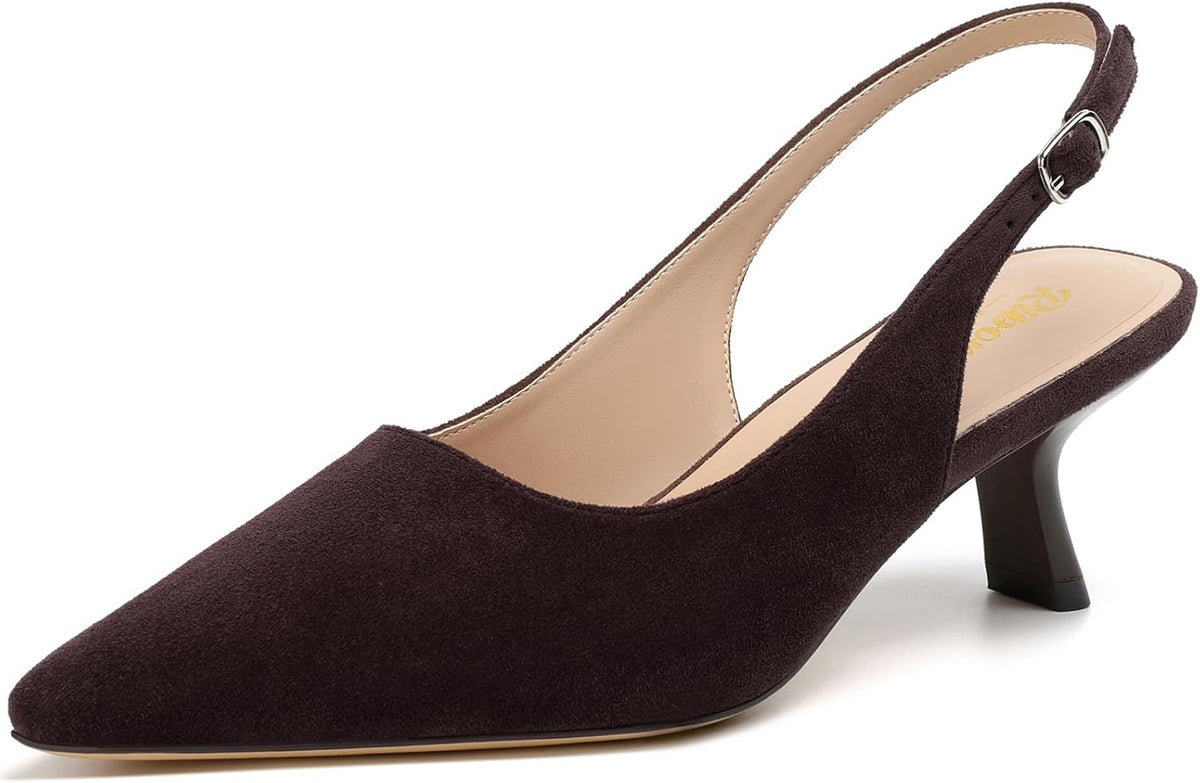 Women's Slingback Pointed Toe High Heel Pumps - Braided and Suede Finishes for Weddings and Evening Parties - 10