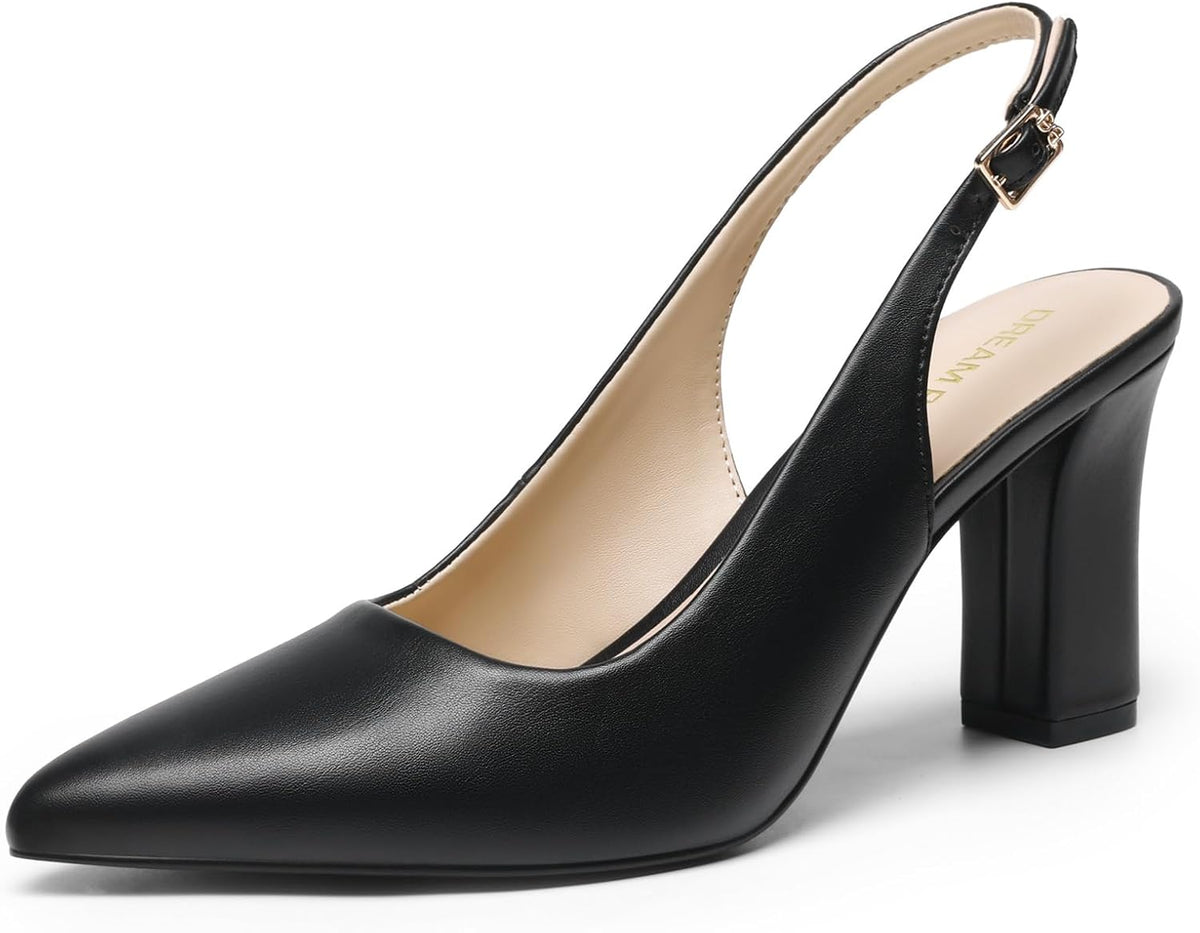 Women's Slingback Block Heel Pumps High — view 1
