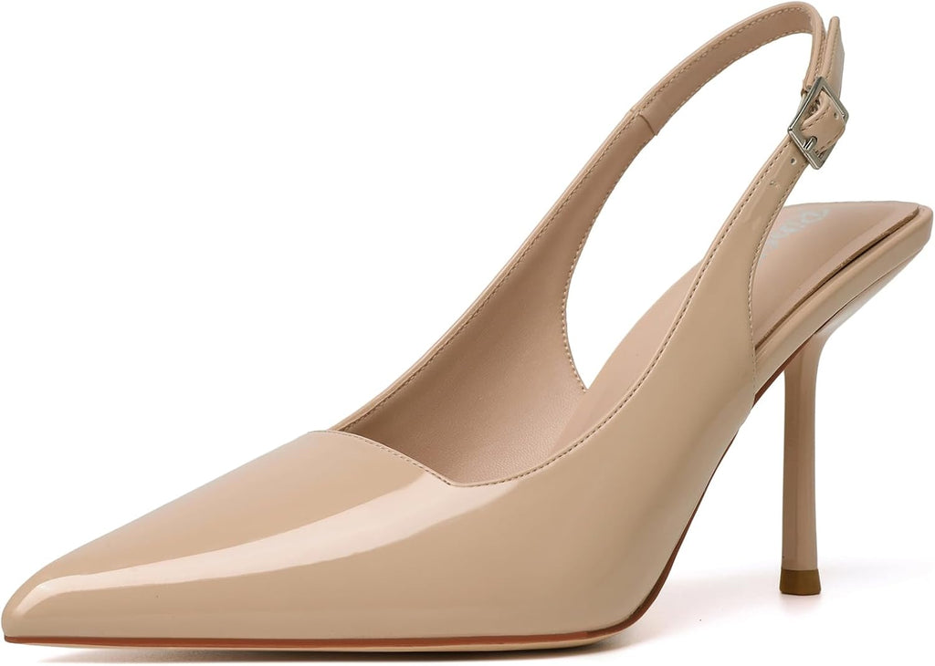 Women's Slingback Pointed Toe High Heel Pumps - Braided and Suede Finishes for Weddings and Evening Parties - 9