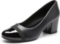 Women's Chunky Block Heel Pumps - 2.24 Inch Heel, 3D Cushioned Insole and Non Slip Outsole for Commuting - 6