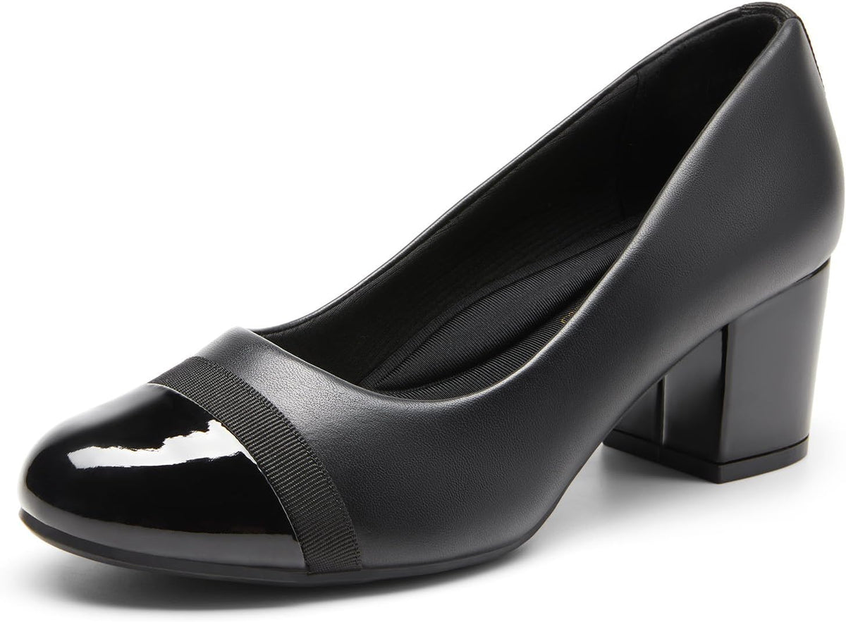 Women's Chunky Block Heel Pumps - 2.24 Inch Heel, 3D Cushioned Insole and Non Slip Outsole for Commuting - 6
