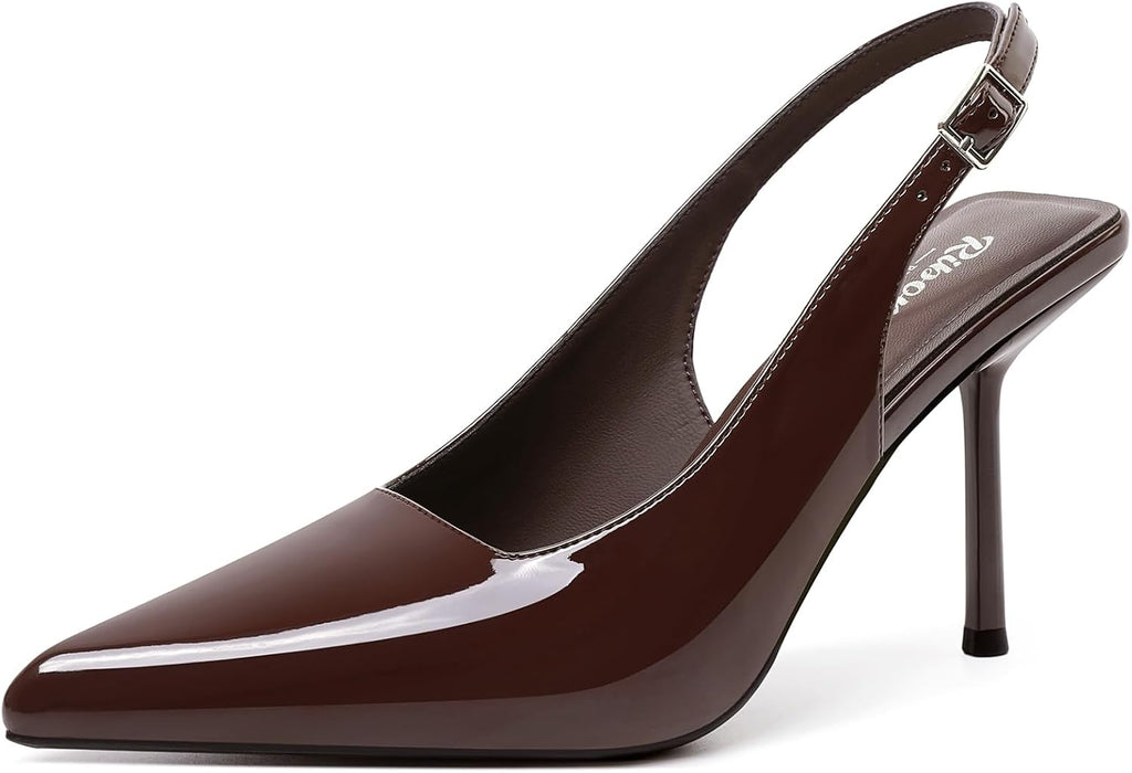 Women's Slingback Pointed Toe High Heel Pumps - Braided and Suede Finishes for Weddings and Evening Parties - 9