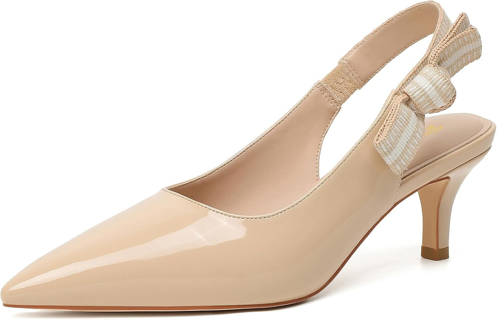 Women's Slingback Pointed Toe High Heel Pumps - Braided and Suede Finishes for Weddings and Evening Parties - 8