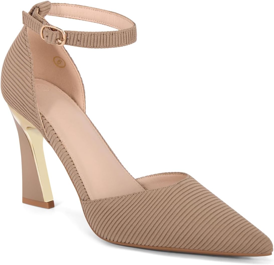 Women's Pointed Toe Ankle Strap Pumps High — view 4