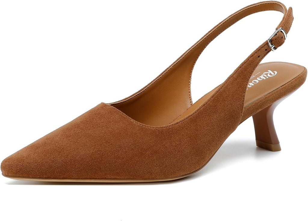 Women's Slingback Pointed Toe High Heel Pumps - Braided and Suede Finishes for Weddings and Evening Parties - 6