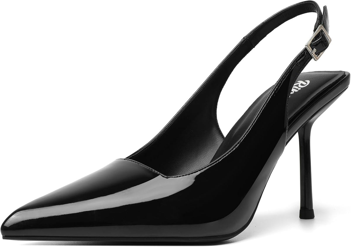 Women's Slingback Pointed Toe High Heel Pumps - Braided and Suede Finishes for Weddings and Evening Parties - 7