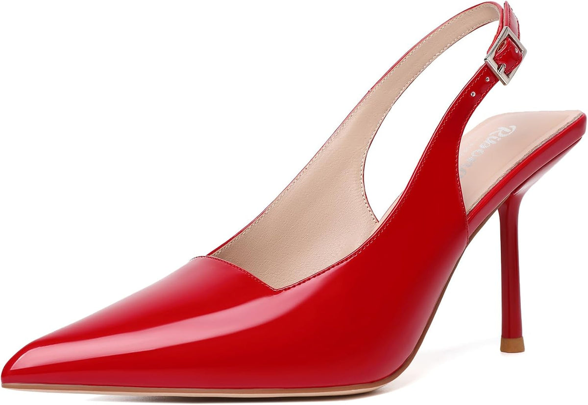 Women's Slingback Pointed Toe High Heel — view 38