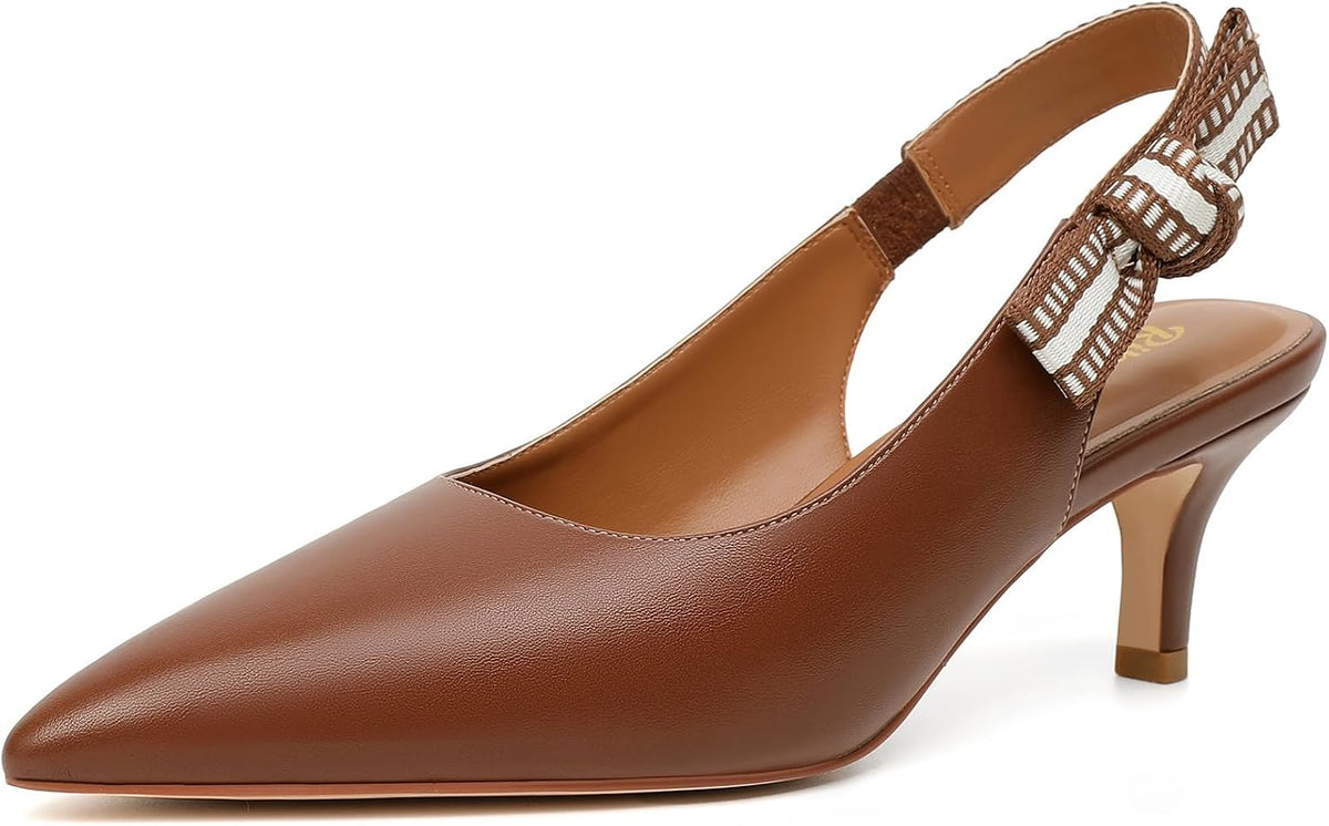 Women's Slingback Pointed Toe High Heel Pumps - Braided and Suede Finishes for Weddings and Evening Parties - 7