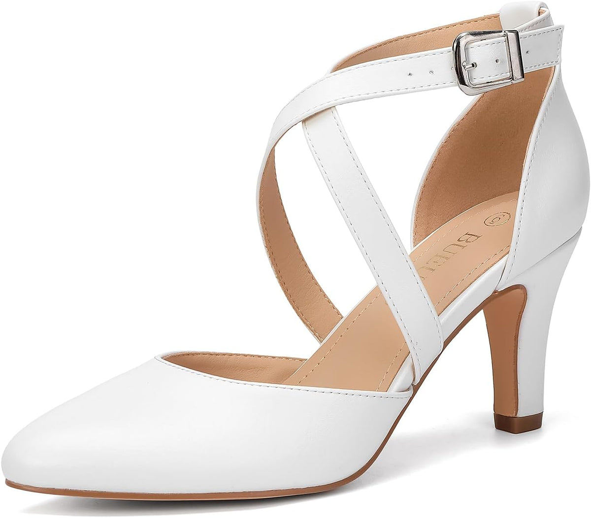 Women's Closed Toe Heel Pumps - 3 Inch Dress Shoes in Nubuck, Suede and Patent Finishes for Office Wear - 6