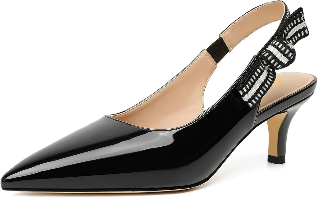 Women's Slingback Pointed Toe High Heel Pumps - Braided and Suede Finishes for Weddings and Evening Parties - 6