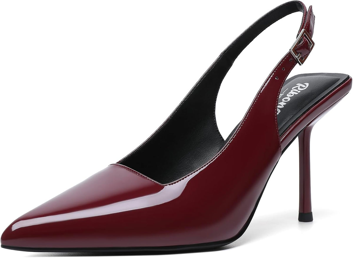Women's Slingback Pointed Toe High Heel Pumps - Braided and Suede Finishes for Weddings and Evening Parties - 9