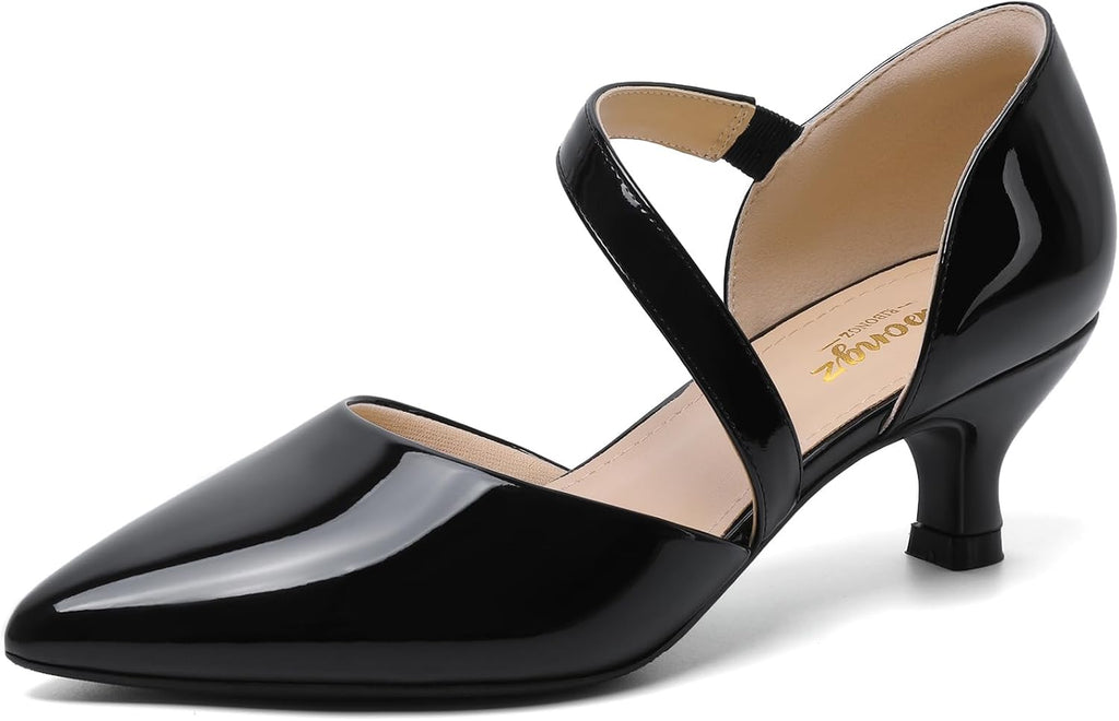 Women's Pointed Toe Kitten Heel Pumps Low — view 13