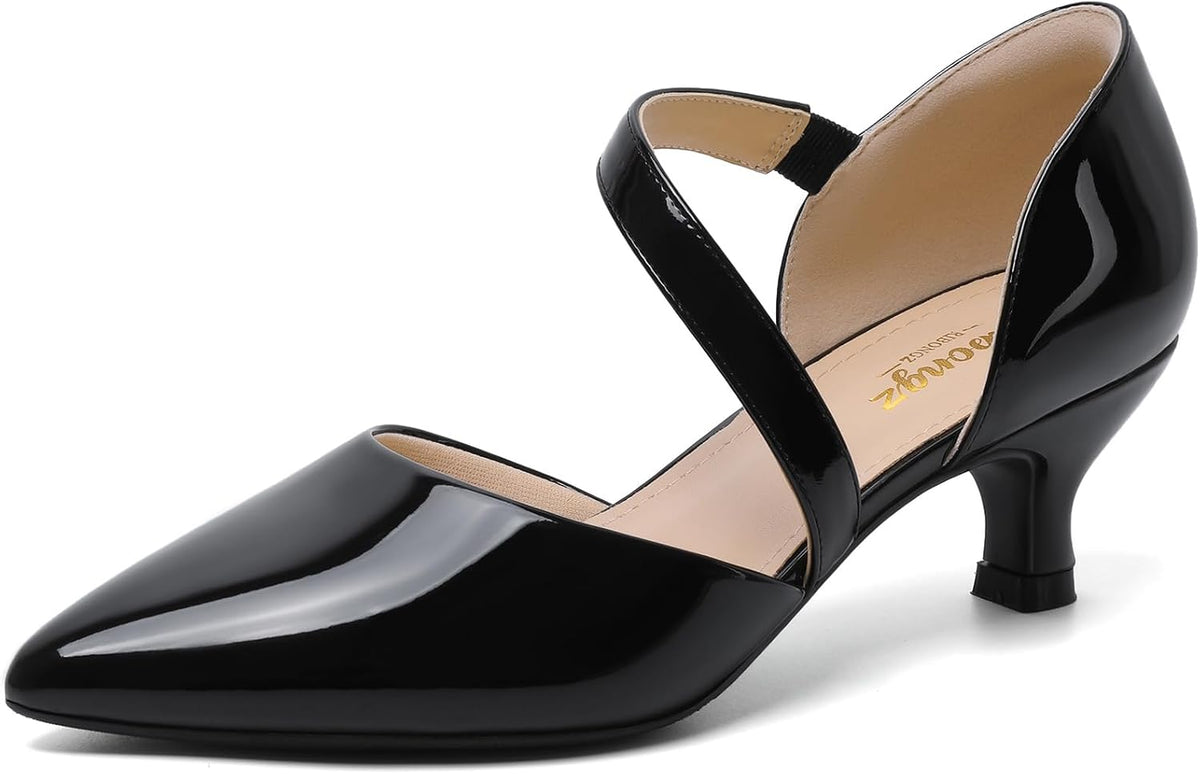 Women's Pointed Toe Kitten Heel Pumps Low — view 13