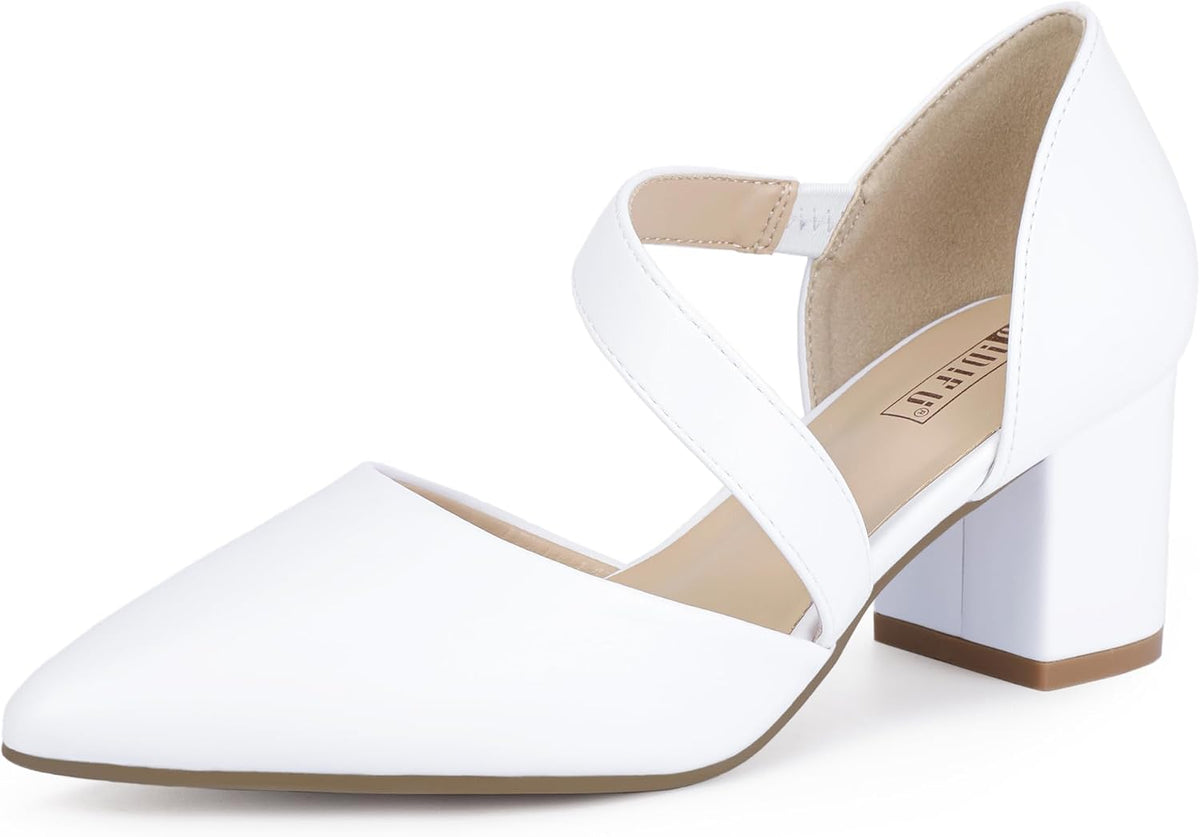 Women's Pointed Toe Block Heel Pumps 2 Inch — view 3