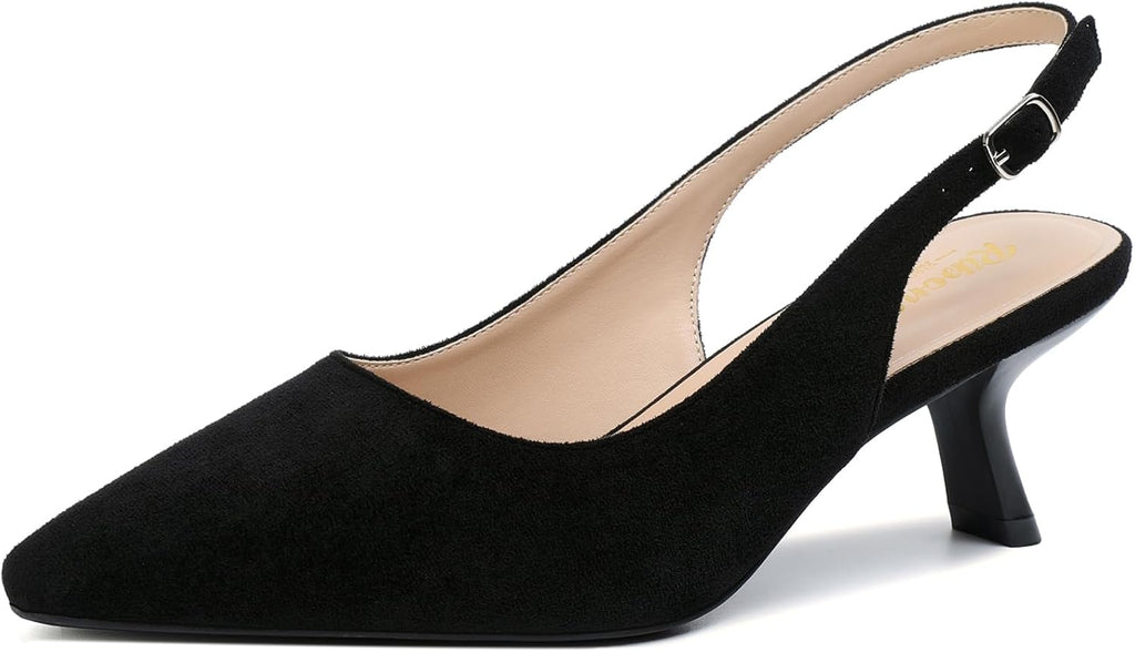 Women's Slingback Pointed Toe High Heel Pumps - Braided and Suede Finishes for Weddings and Evening Parties - 7