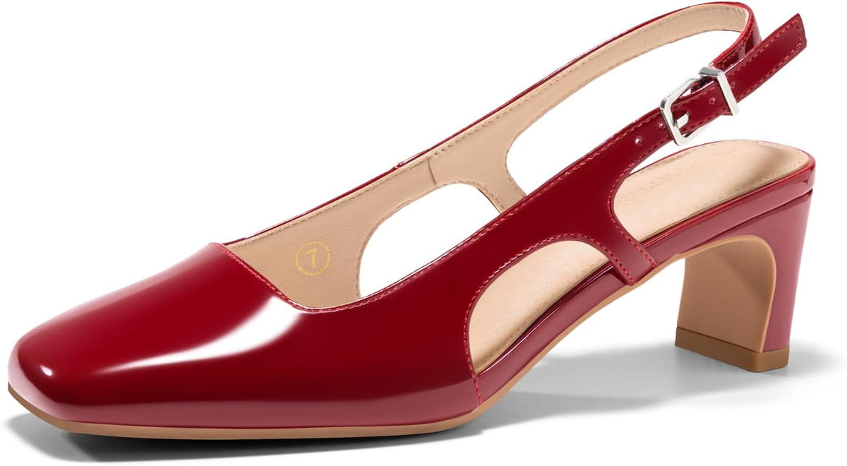 Women's Slingback Square Toe Pumps Low — view 5