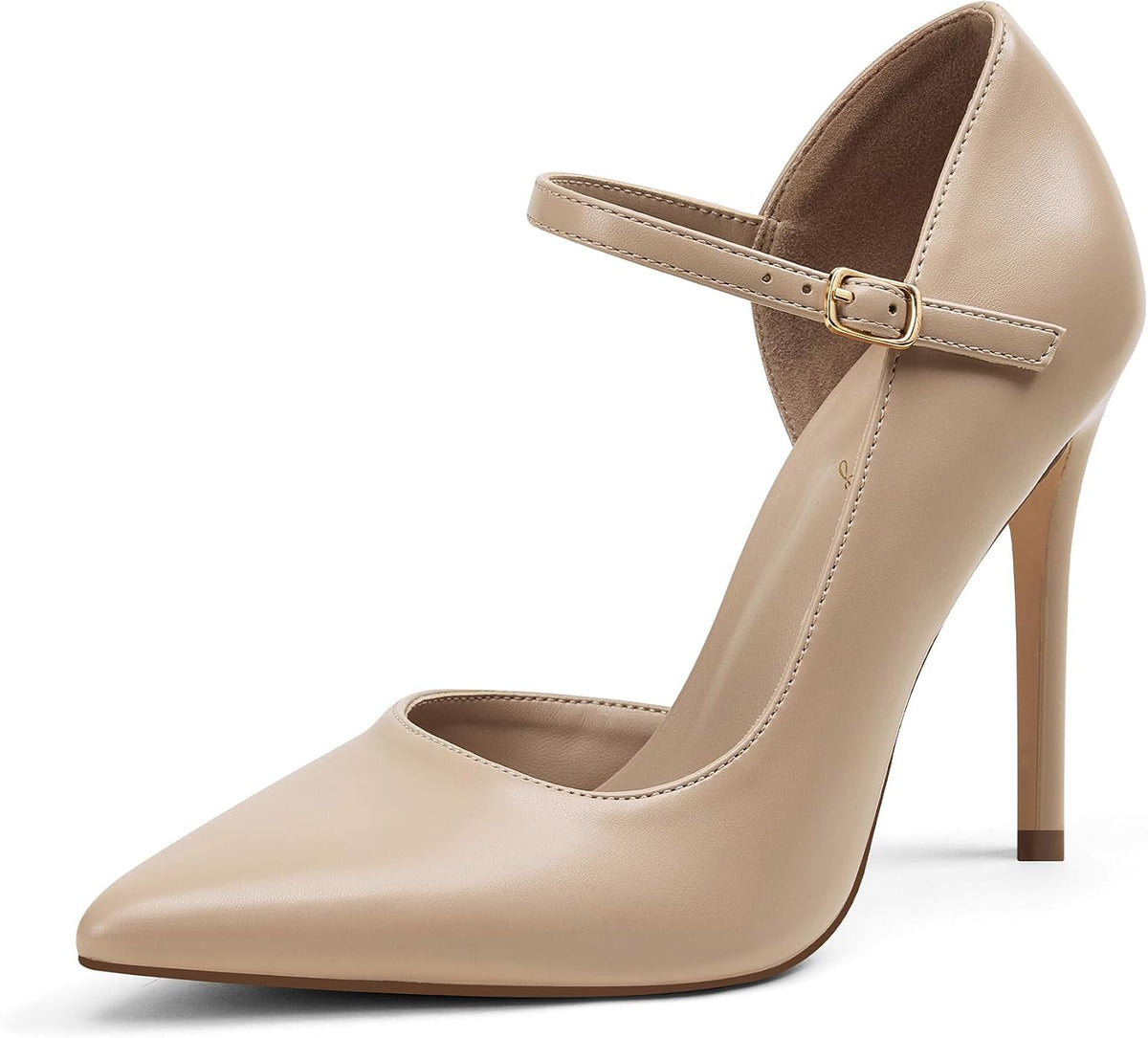Women's Pointed Toe Ankle Strap Pumps 4 Inch — view 4