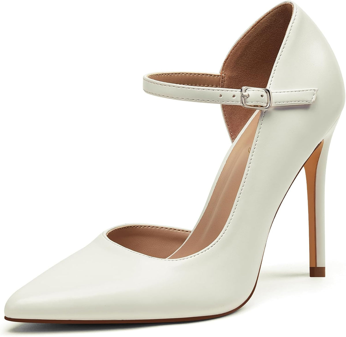 Women's Pointed Toe Ankle Strap Pumps 4 Inch — view 5