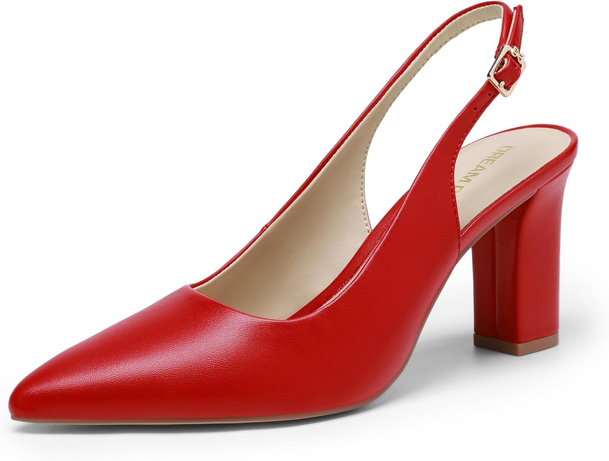 Women's Slingback Block Heel Pumps High — view 4