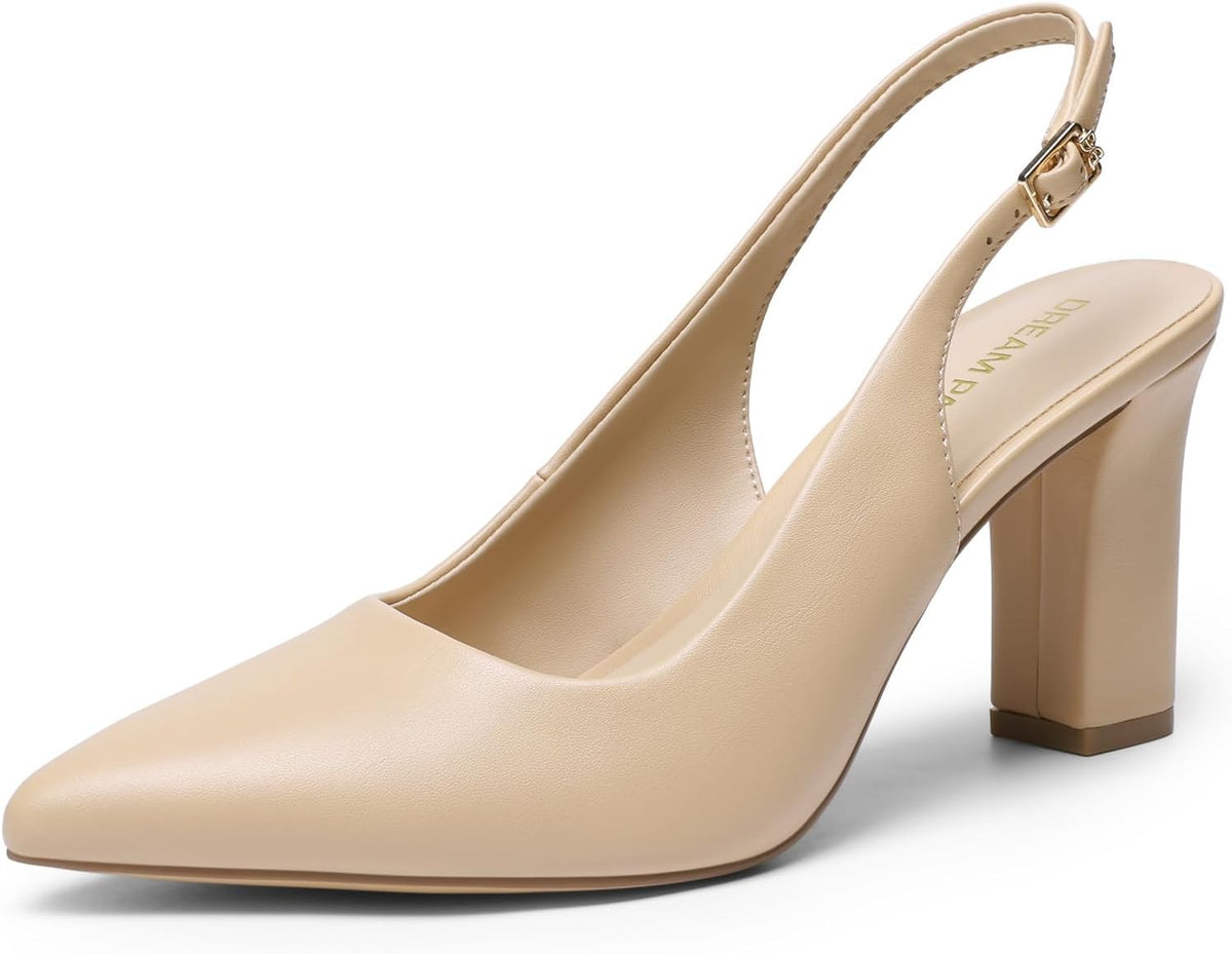 Women's Slingback Block Heel Pumps High — view 2