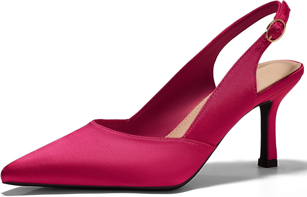 Women's Slingback Kitten Heel Pumps Pointed — view 18