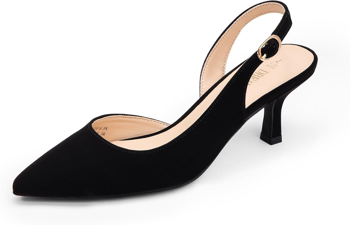 Women's Slingback Kitten Heel Pumps Toe Low — view 3