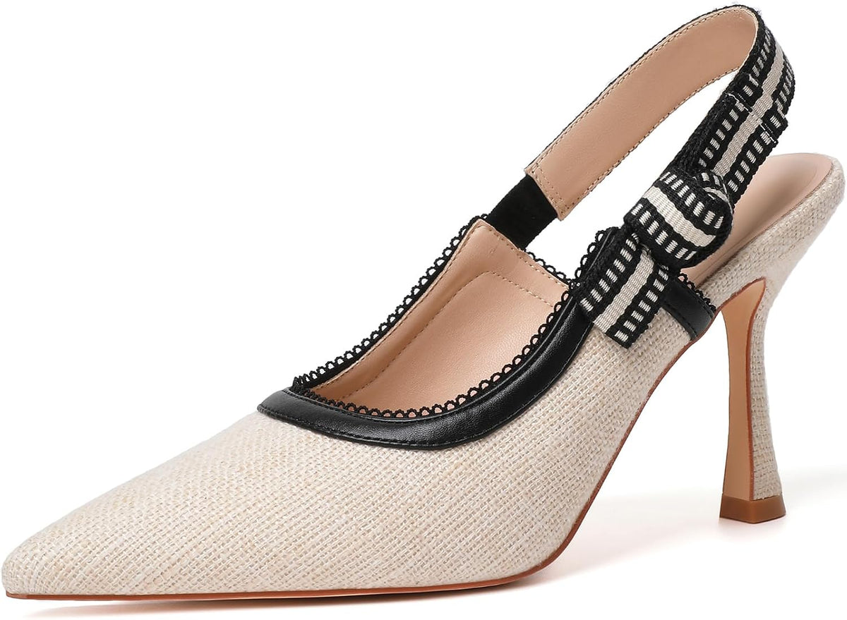 Women's Slingback Pointed Toe High Heel — view 26