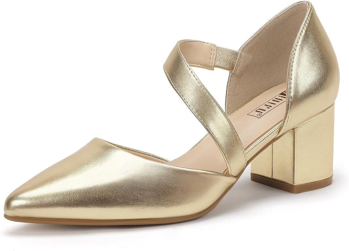 Women's Pointed Toe Block Heel Pumps 2 Inch — view 9