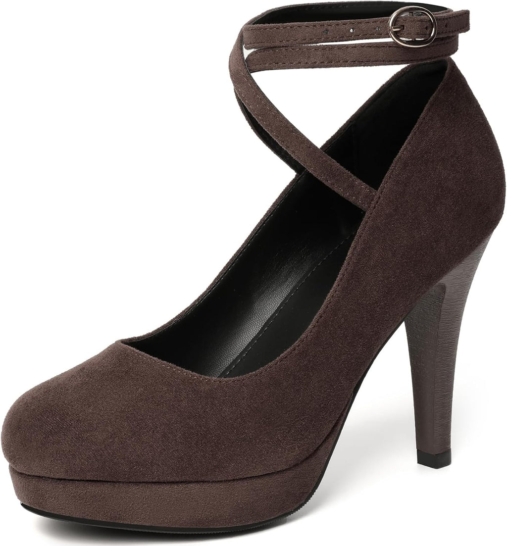 Women's Vintage Bow Platform Pumps - High Heel Dress Shoes with a Small Bow Detail for Retro Party Looks - 7