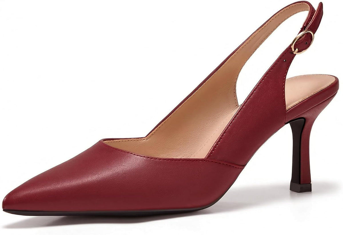 Women's Slingback Kitten Heel Pumps Pointed — view 5
