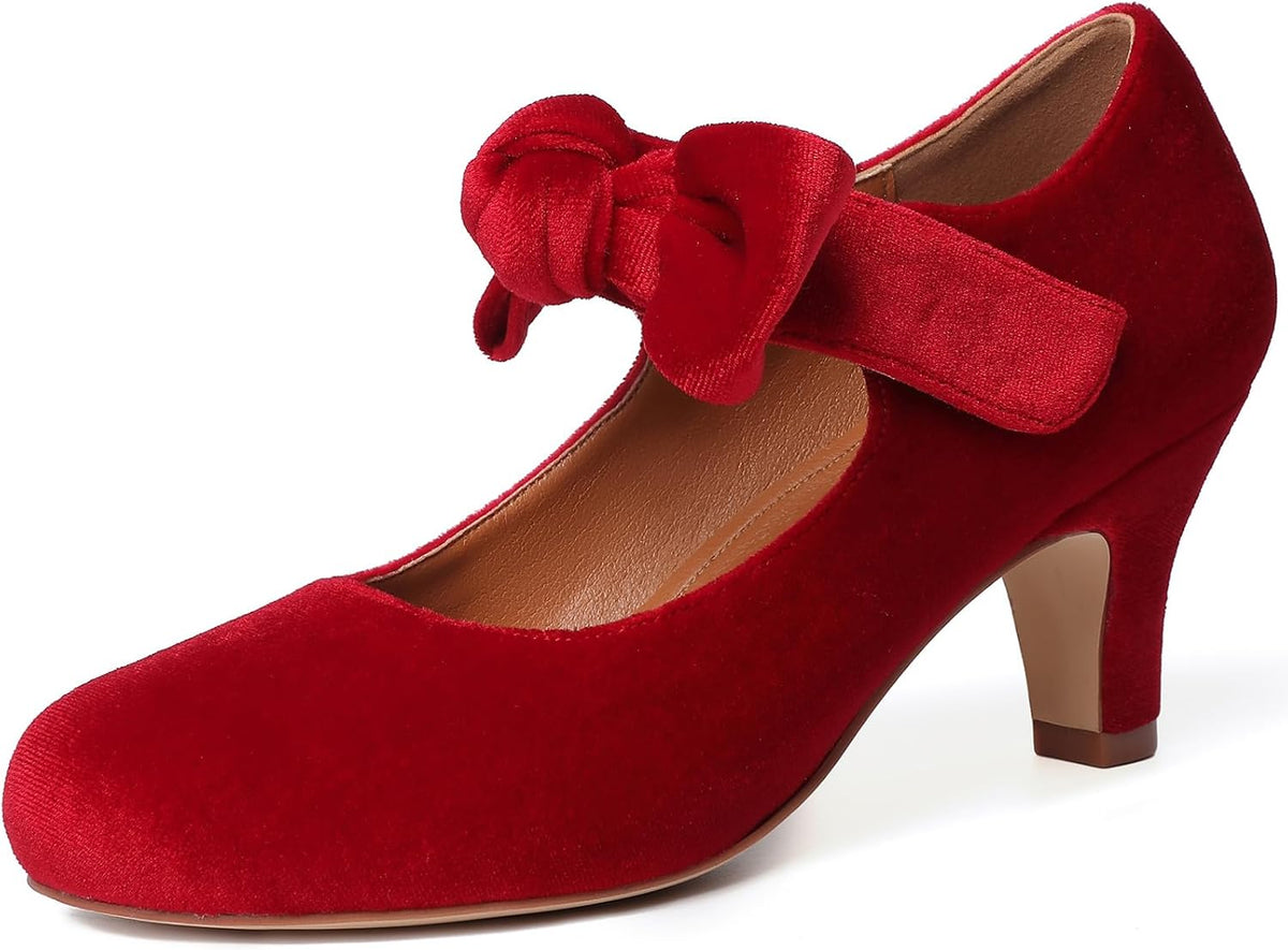 Women's Vintage Bow Platform Pumps High Heel — view 12