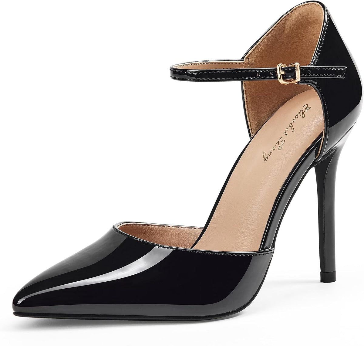 Women's Pointed Toe Ankle Strap Pumps 4 Inch — view 6